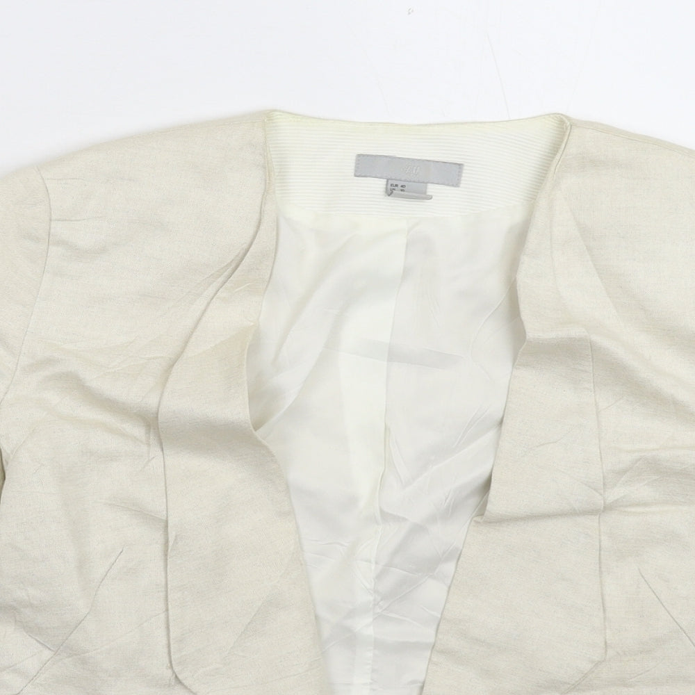 H&M Womens Beige   Jacket Blazer Size 14