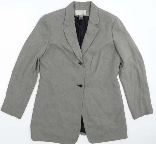 Front view of Liz Claiborne women’s grey jacket suit jacket, size UK 10