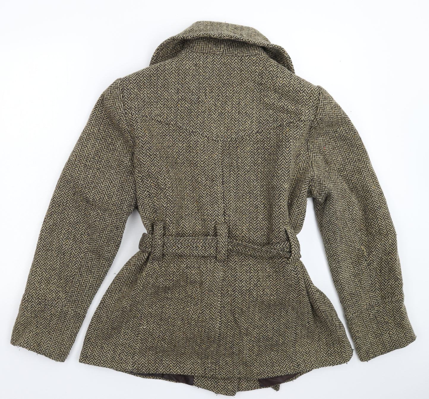 Mia Moda Womens Grey Herringbone  Pea Coat Coat Size 18