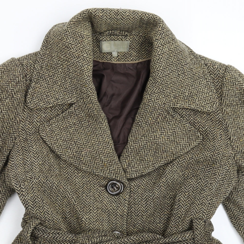 Mia Moda Womens Grey Herringbone  Pea Coat Coat Size 18