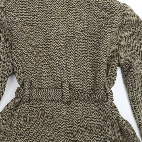 Mia Moda Womens Grey Herringbone  Pea Coat Coat Size 18