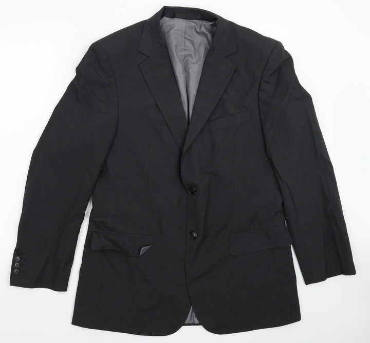 Marks and Spencer Mens Black Striped  Jacket Suit Jacket Size 40