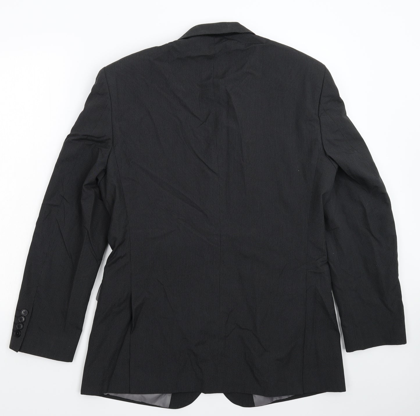 Marks and Spencer Mens Black Striped  Jacket Suit Jacket Size 40