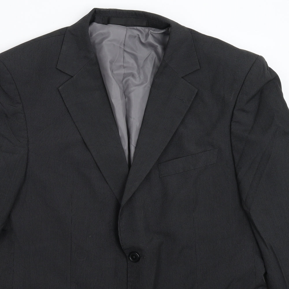 Marks and Spencer Mens Black Striped  Jacket Suit Jacket Size 40