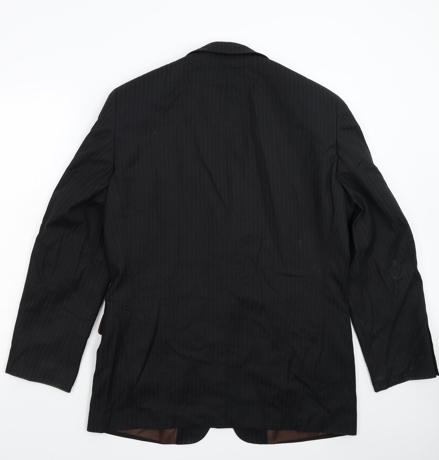 Preworn Mens Black Striped  Jacket Suit Jacket Size 40