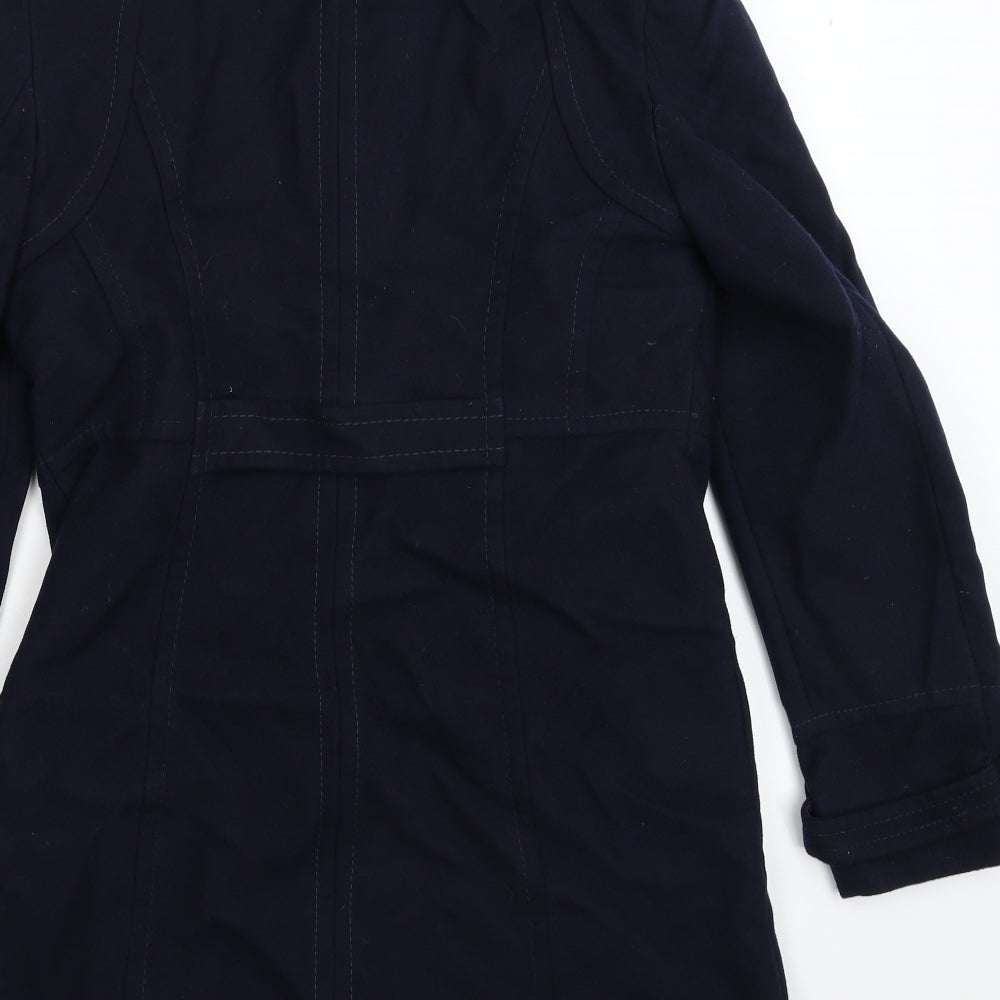 Wallis Womens Blue   Pea Coat Coat Size 12