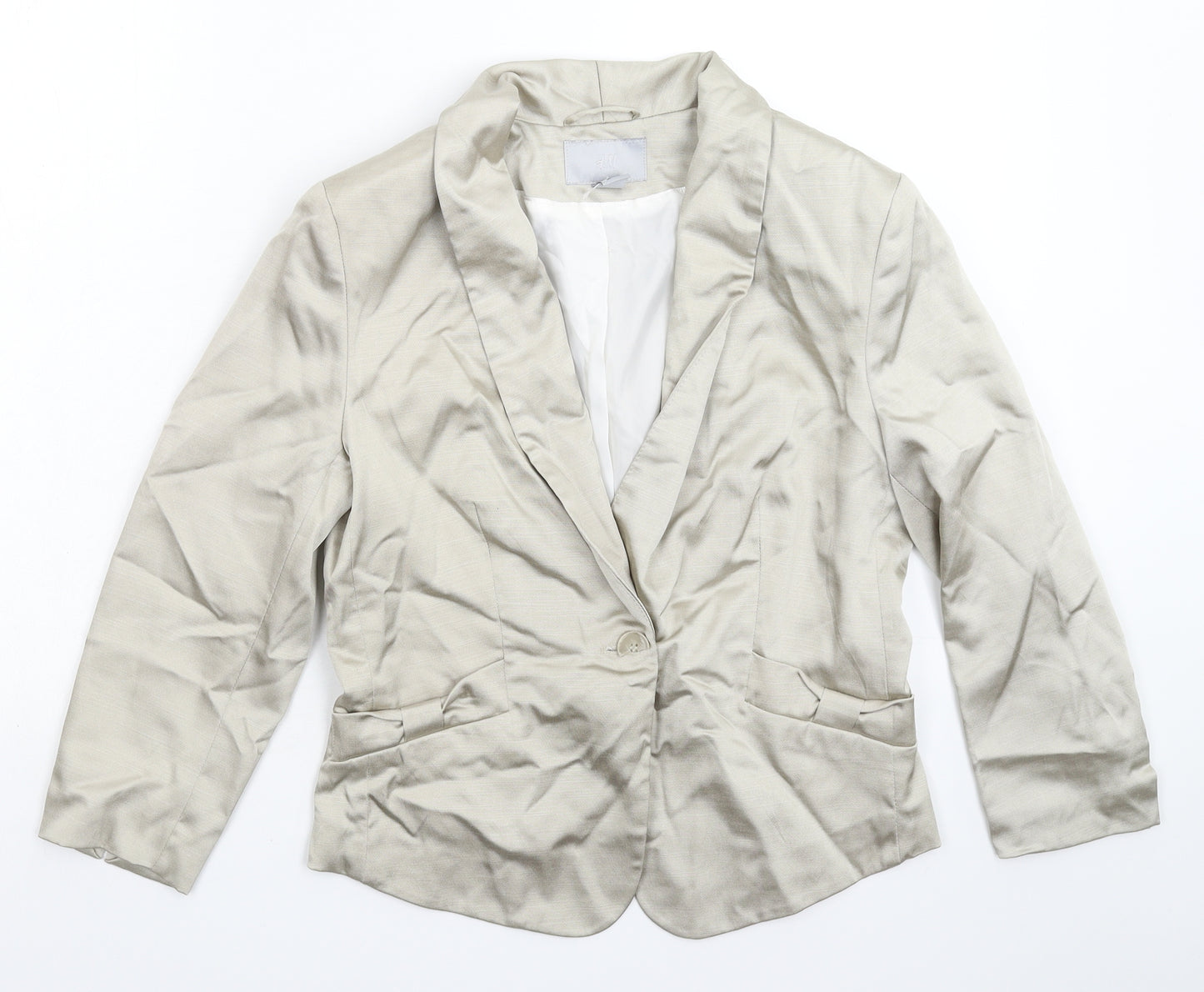 H&M Womens Silver   Jacket Blazer Size 14