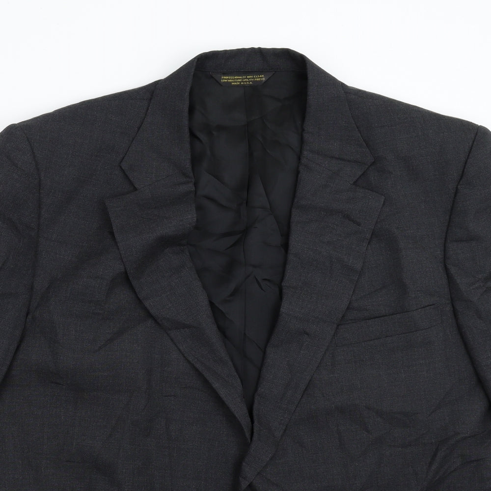 Branford & Taylor Mens Black   Jacket Suit Jacket Size 52