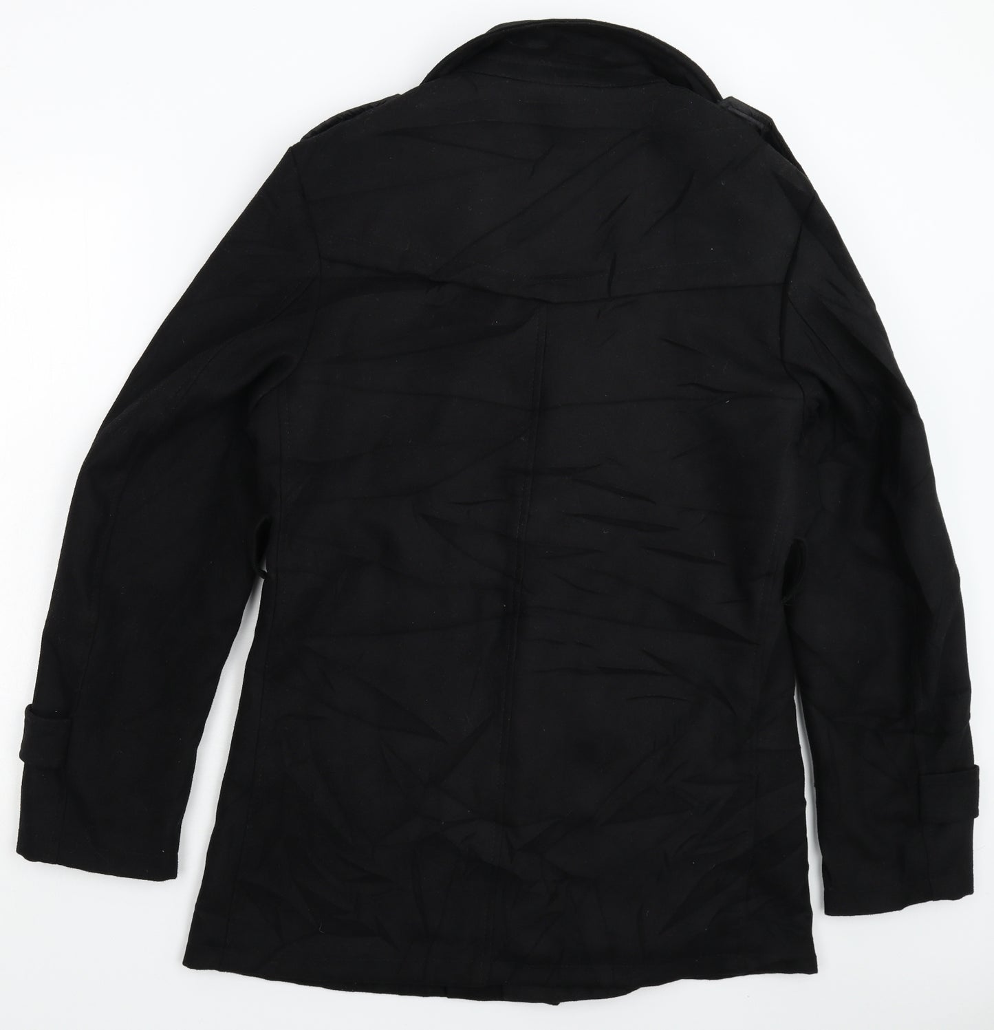 Hucen Mens Black   Jacket Coat Size M