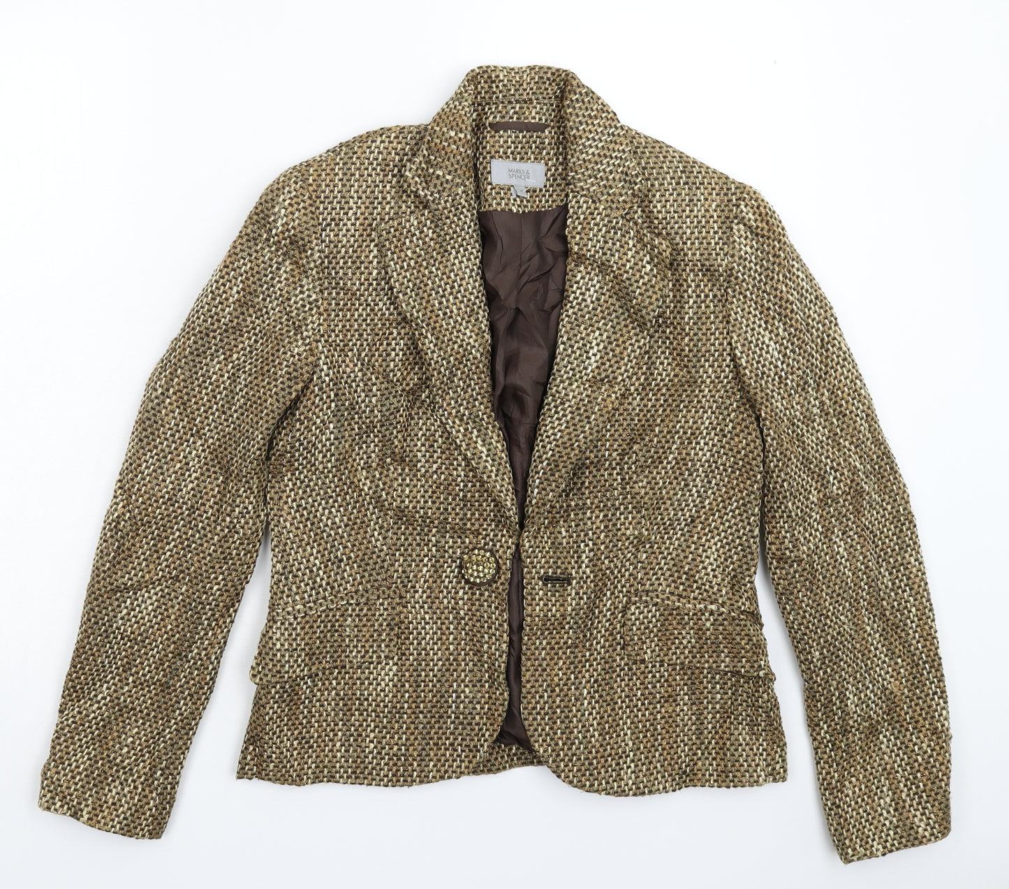 Marks and Spencer Womens Gold   Jacket Blazer Size 10
