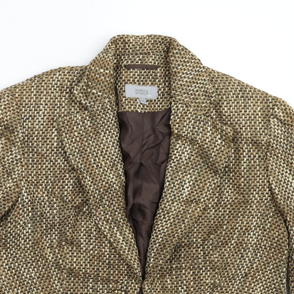 Marks and Spencer Womens Gold   Jacket Blazer Size 10