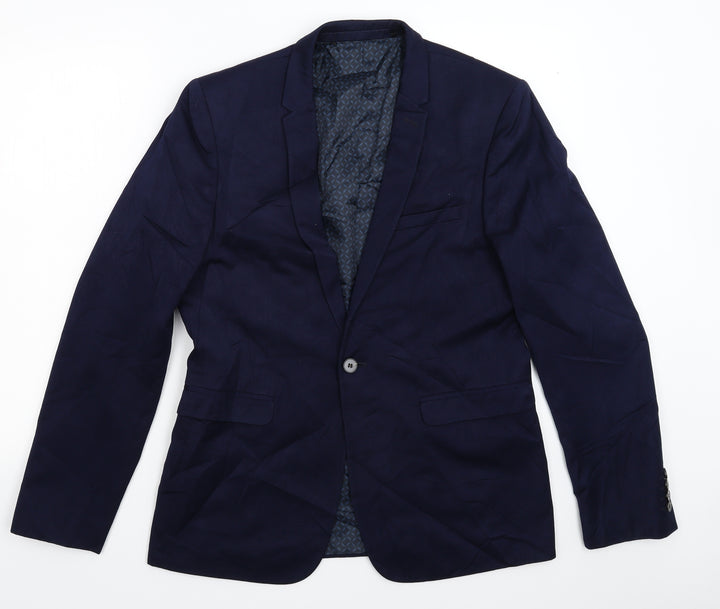 Burton Mens Blue Jacket Suit Jacket Size 40