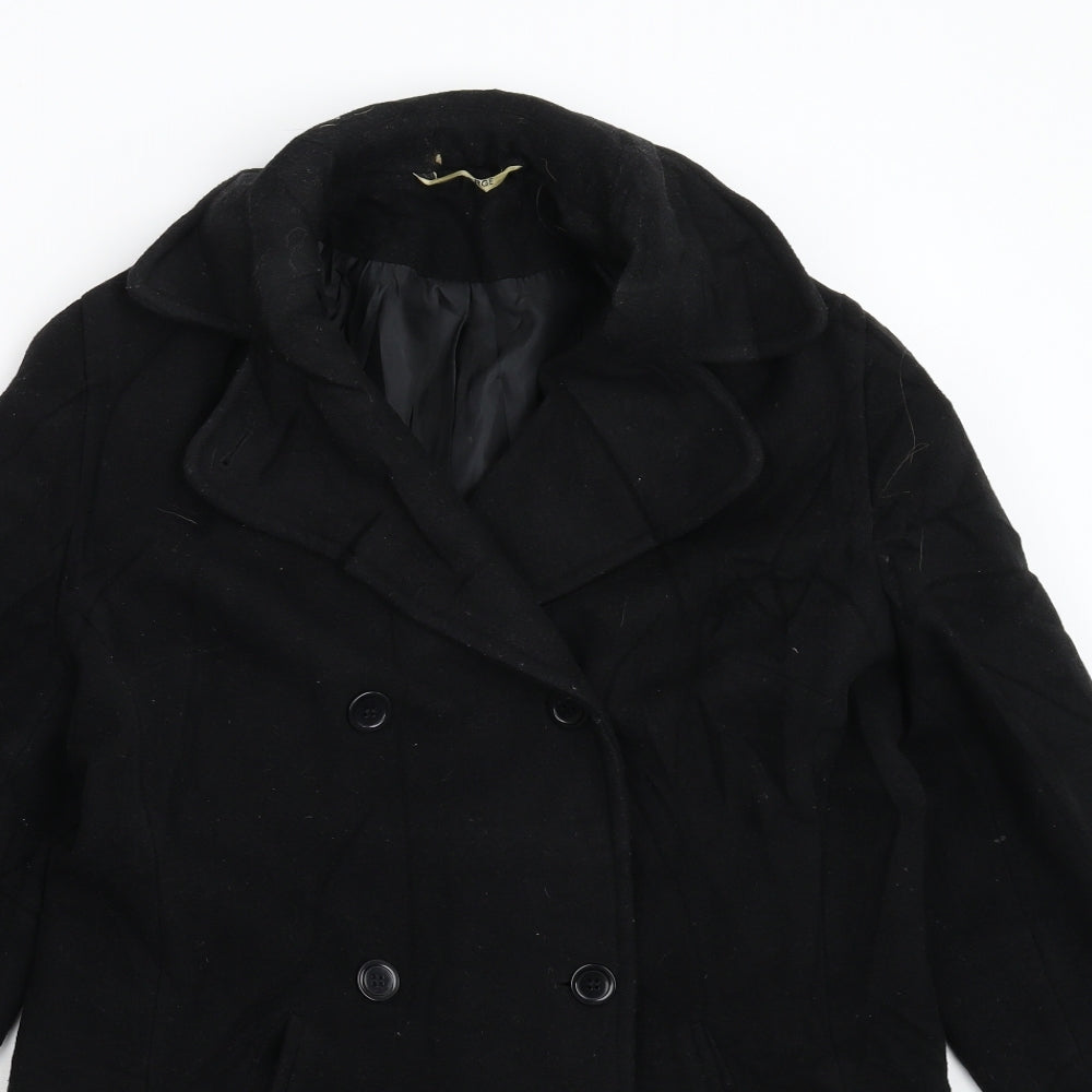 George Womens Black   Pea Coat Coat Size S