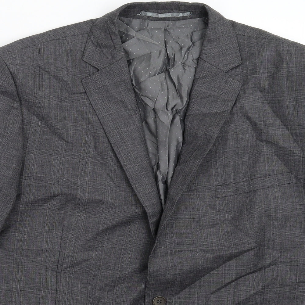 French Connection Mens Grey Check  Jacket Suit Jacket Size 44
