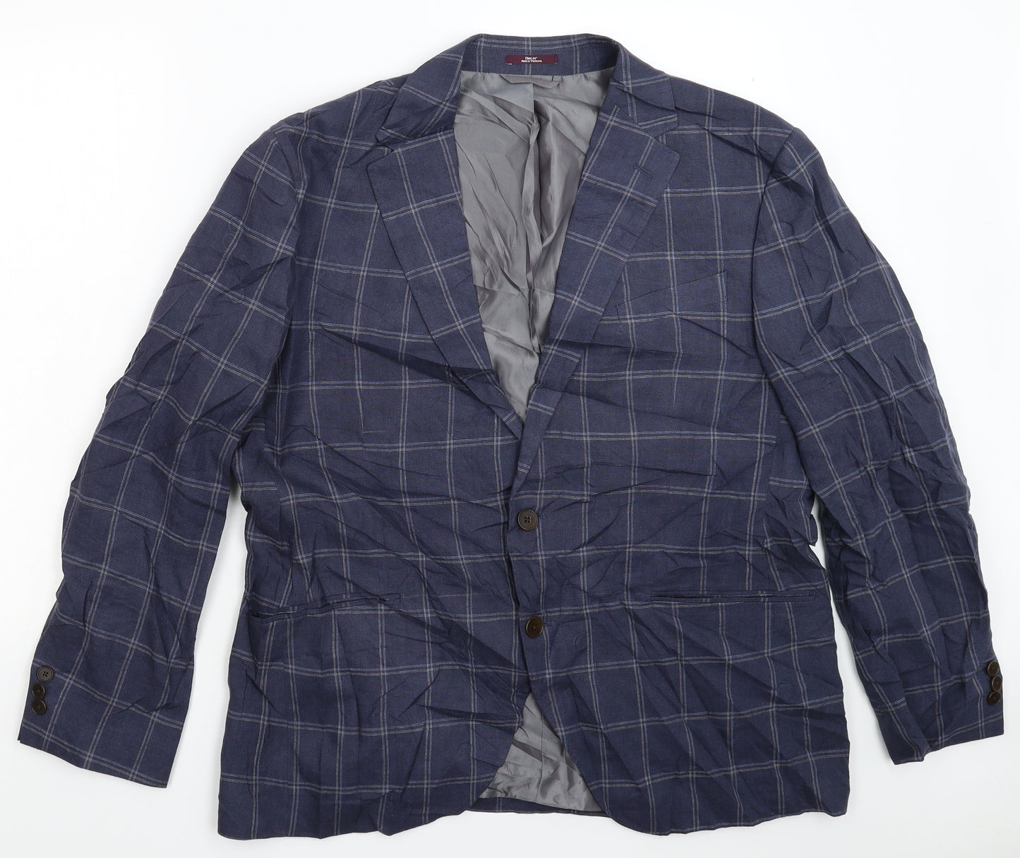 Marks and Spencer Mens Blue Check  Jacket Suit Jacket Size 44