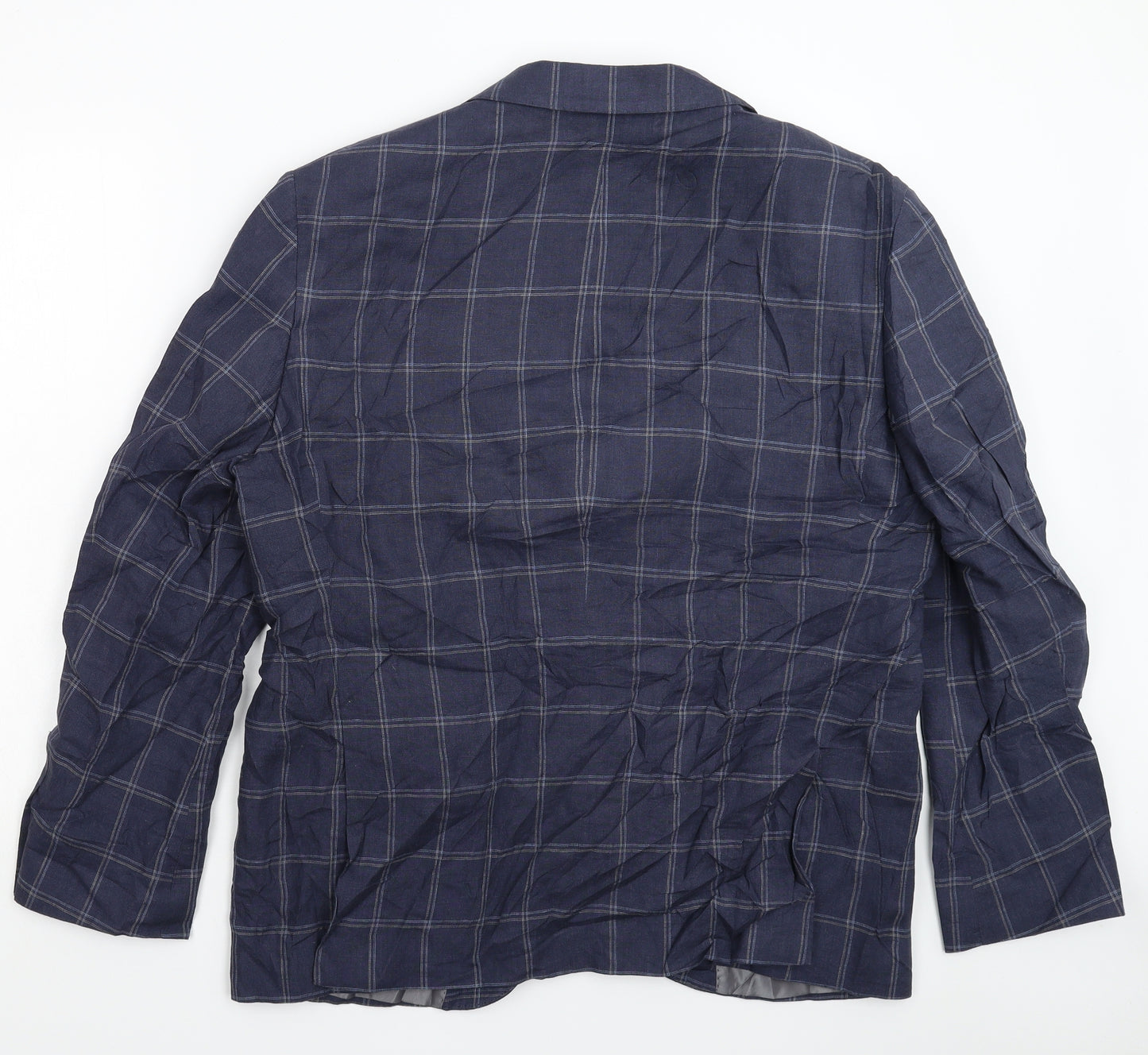 Marks and Spencer Mens Blue Check  Jacket Suit Jacket Size 44
