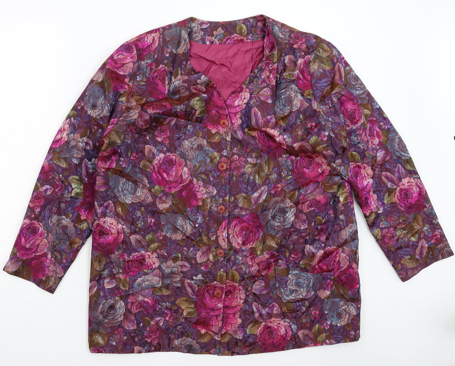 Preworn Womens Multicoloured Floral  Jacket Blazer Size 16