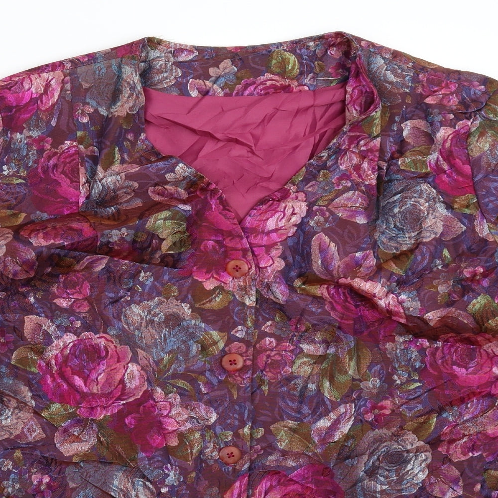 Preworn Womens Multicoloured Floral  Jacket Blazer Size 16