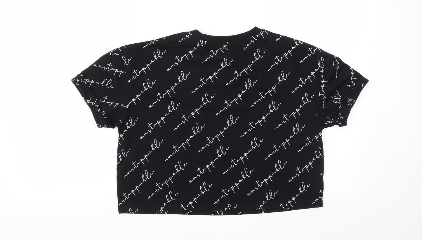 George Girls Black   Basic T-Shirt Size 11-12 Years