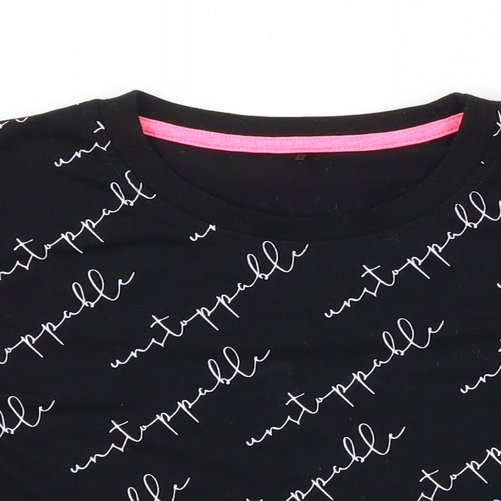 George Girls Black   Basic T-Shirt Size 11-12 Years