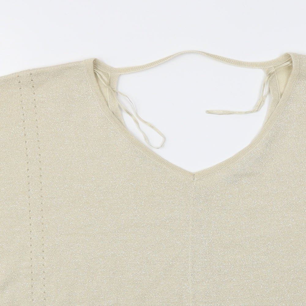 TU Womens Gold   Basic T-Shirt Size 10