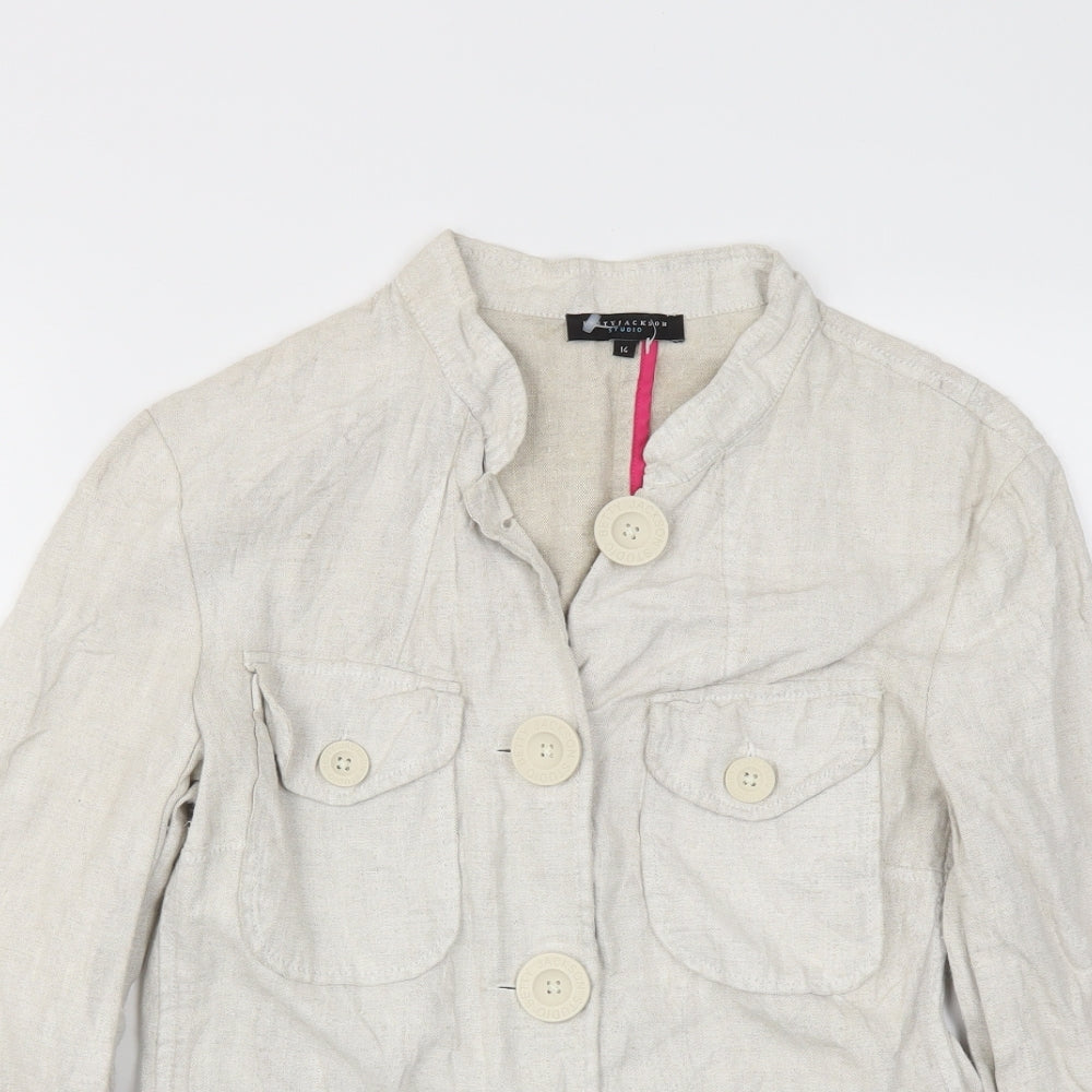 Betty Jackson Womens Ivory   Jacket Blazer Size 14