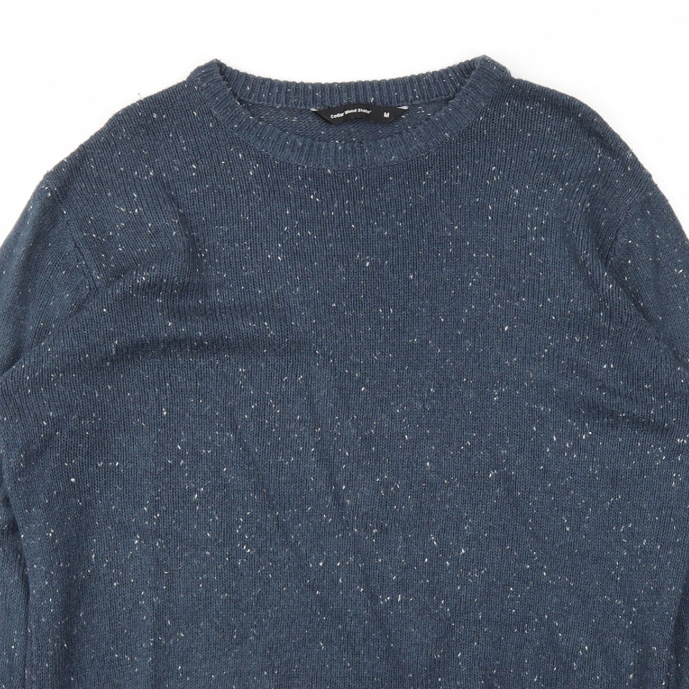Cedar Wood State Mens Blue   Pullover Sweatshirt Size M