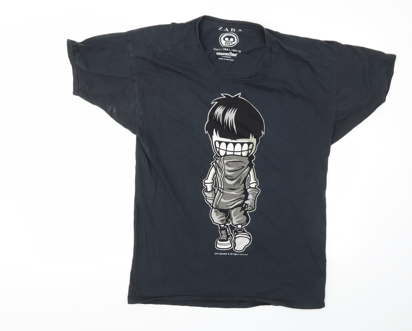 Zara Mens Blue    T-Shirt Size L