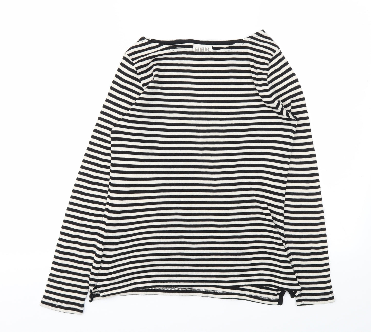 NEXT Womens Black Striped  Basic T-Shirt Size 12