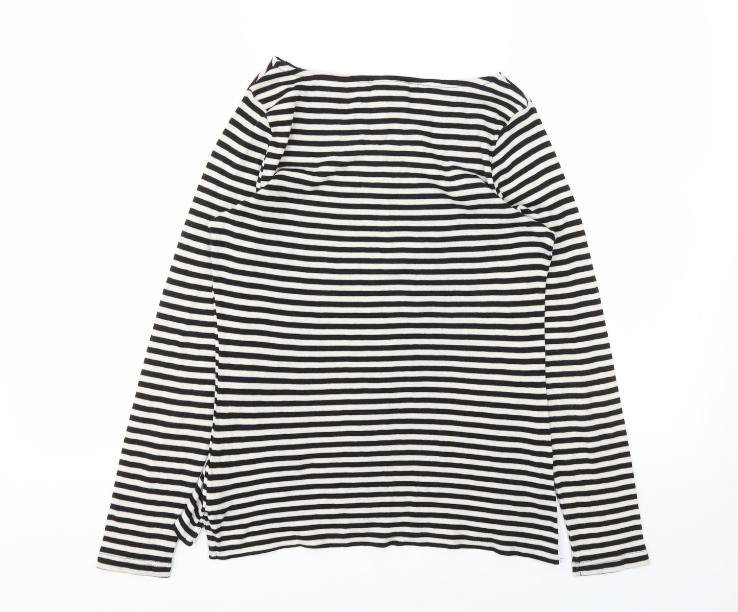 NEXT Womens Black Striped  Basic T-Shirt Size 12