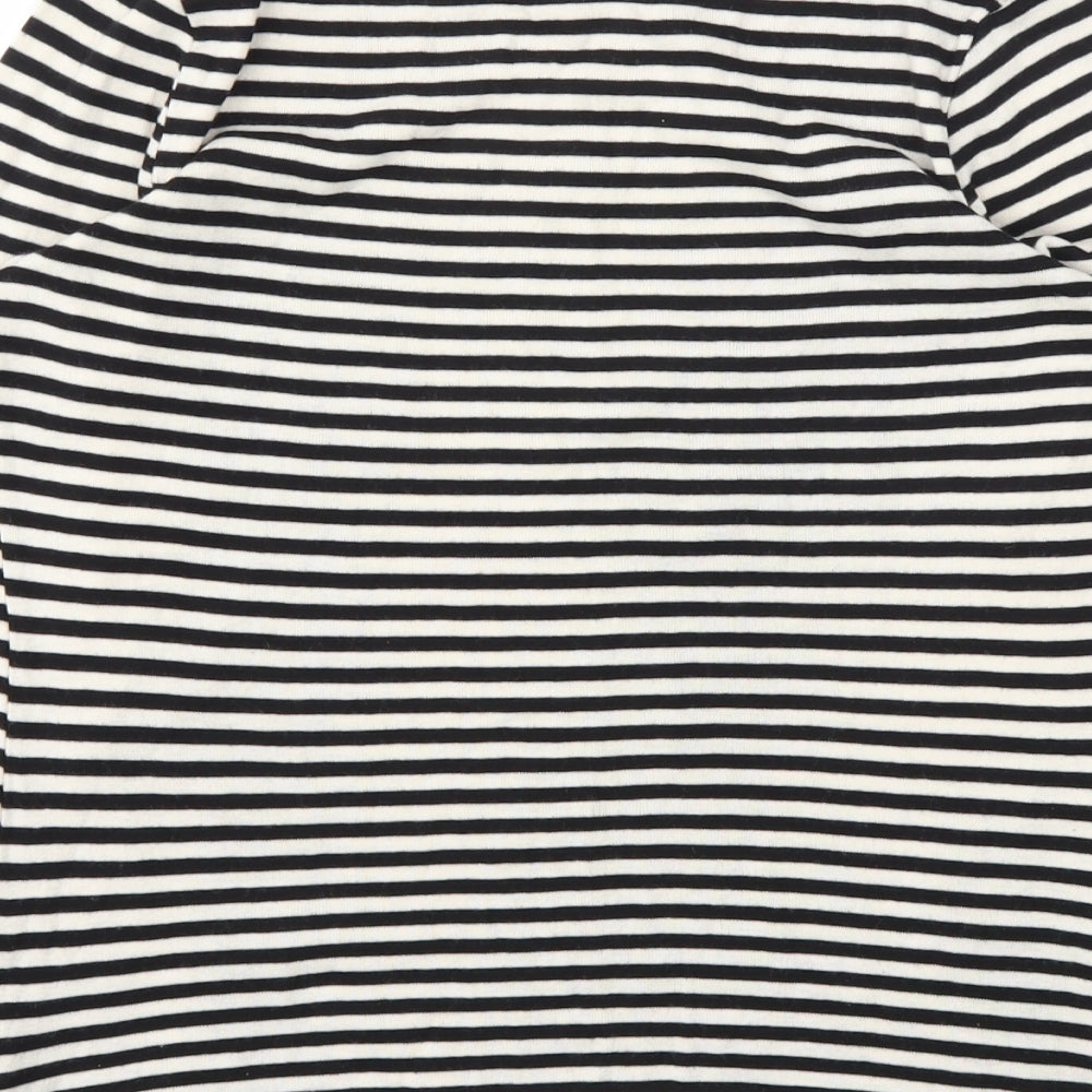 NEXT Womens Black Striped  Basic T-Shirt Size 12