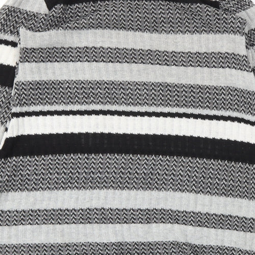 Boohoo Girls Black Striped  Fit & Flare  Size 5-6 Years