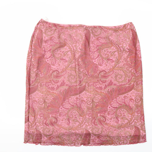 Seven Womens Pink Floral  A-Line Skirt Size 24  - Stretch waistband