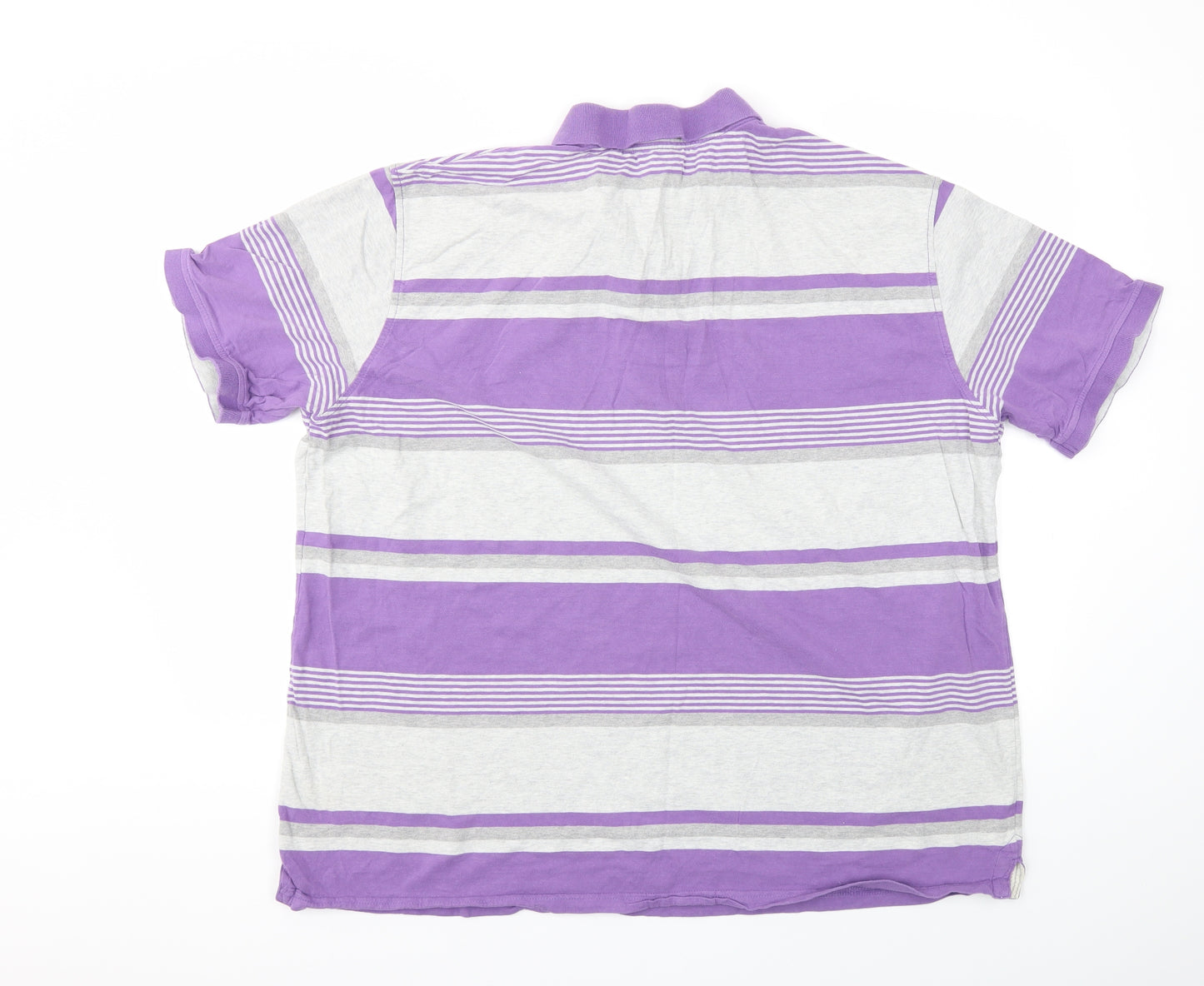 George Mens Purple Striped   Polo Size 2XL