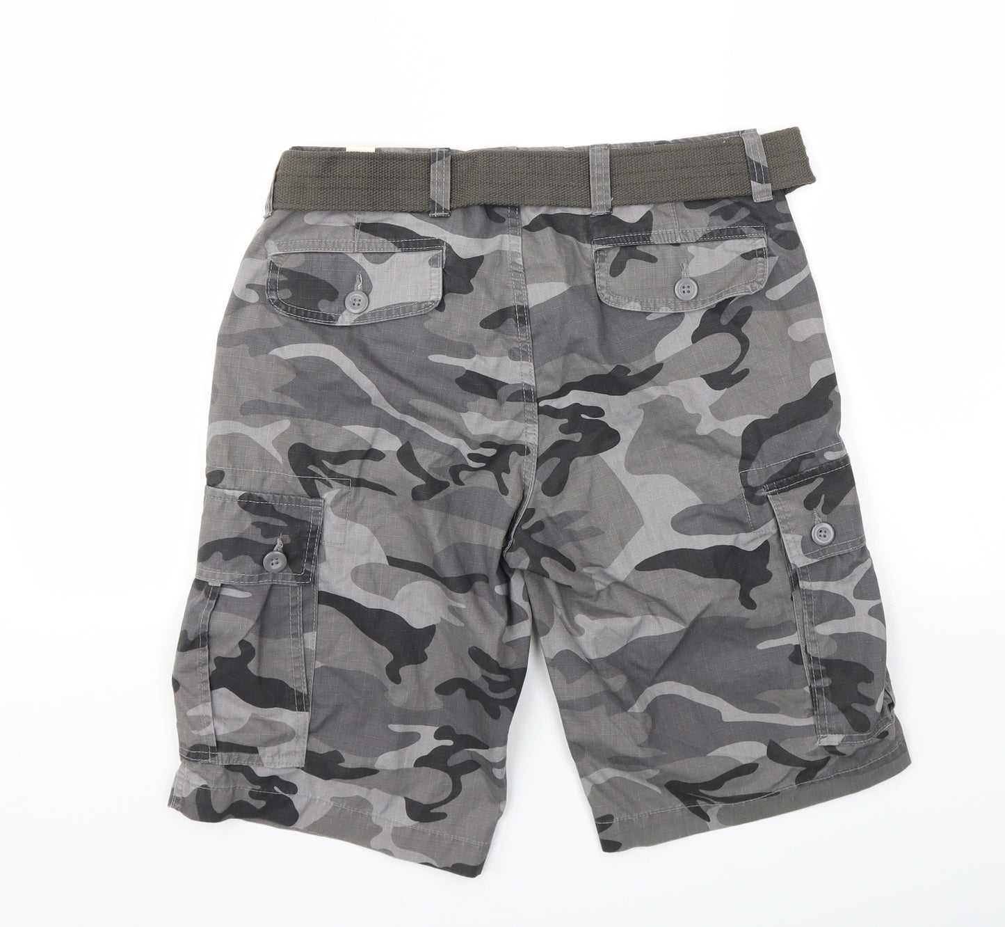 G&M Mens Grey Camouflage  Cargo Shorts Size 30 in