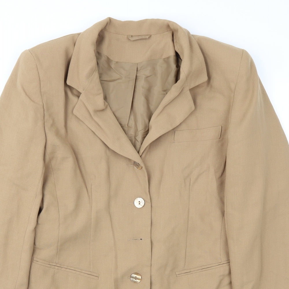 Preworn Womens Beige   Jacket Blazer Size 14