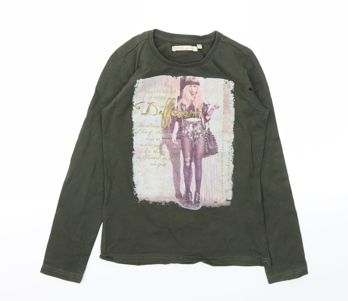 EMOI Girls Green   Basic T-Shirt Size 10 Years