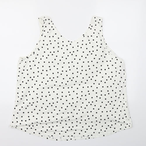 George Womens White Polka Dot  Basic T-Shirt Size 24