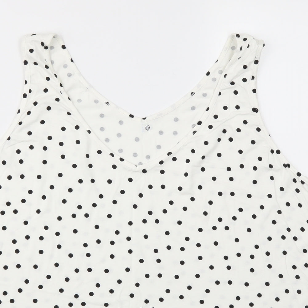 George Womens White Polka Dot  Basic T-Shirt Size 24