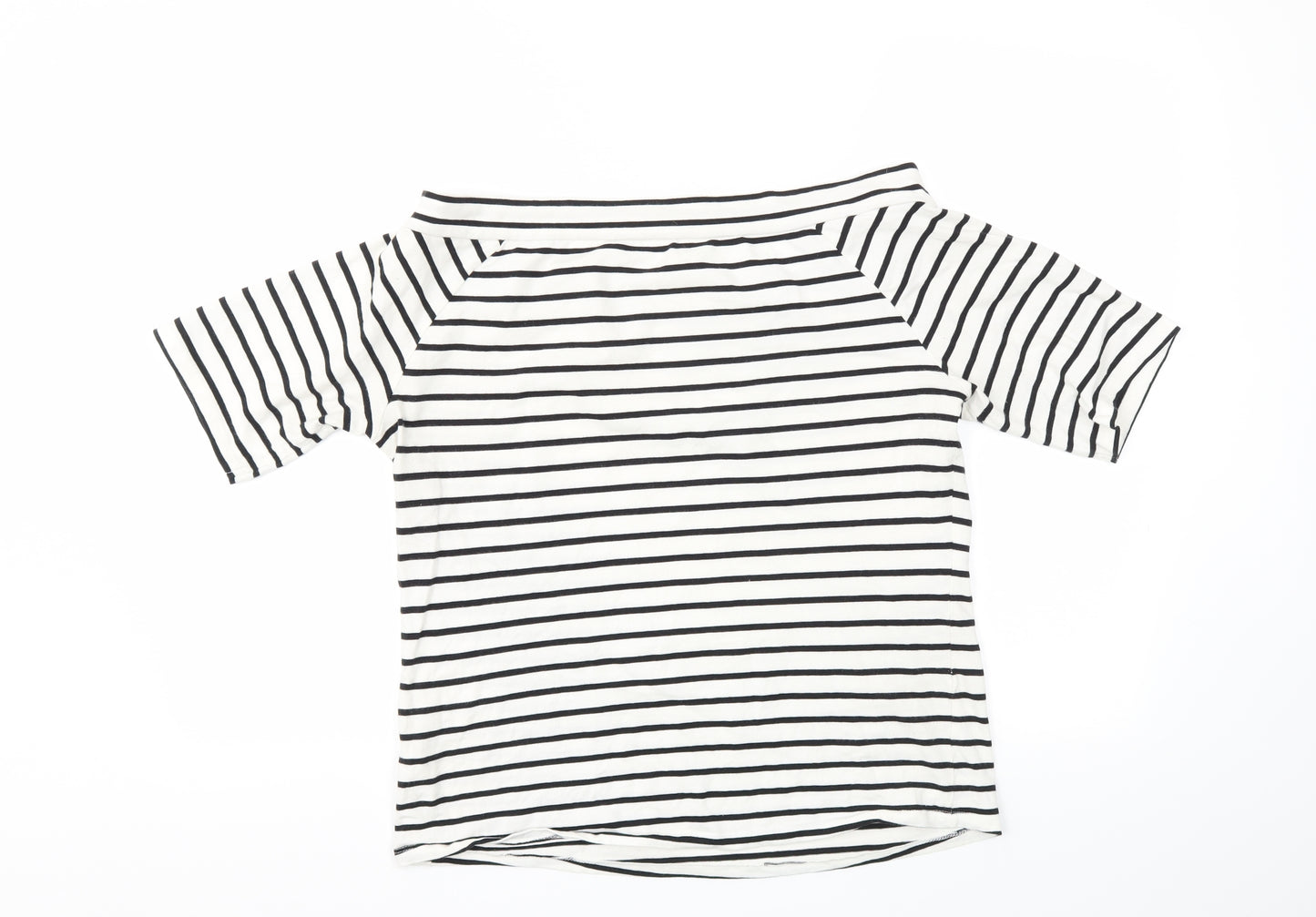 George Womens White Striped  Basic T-Shirt Size 14