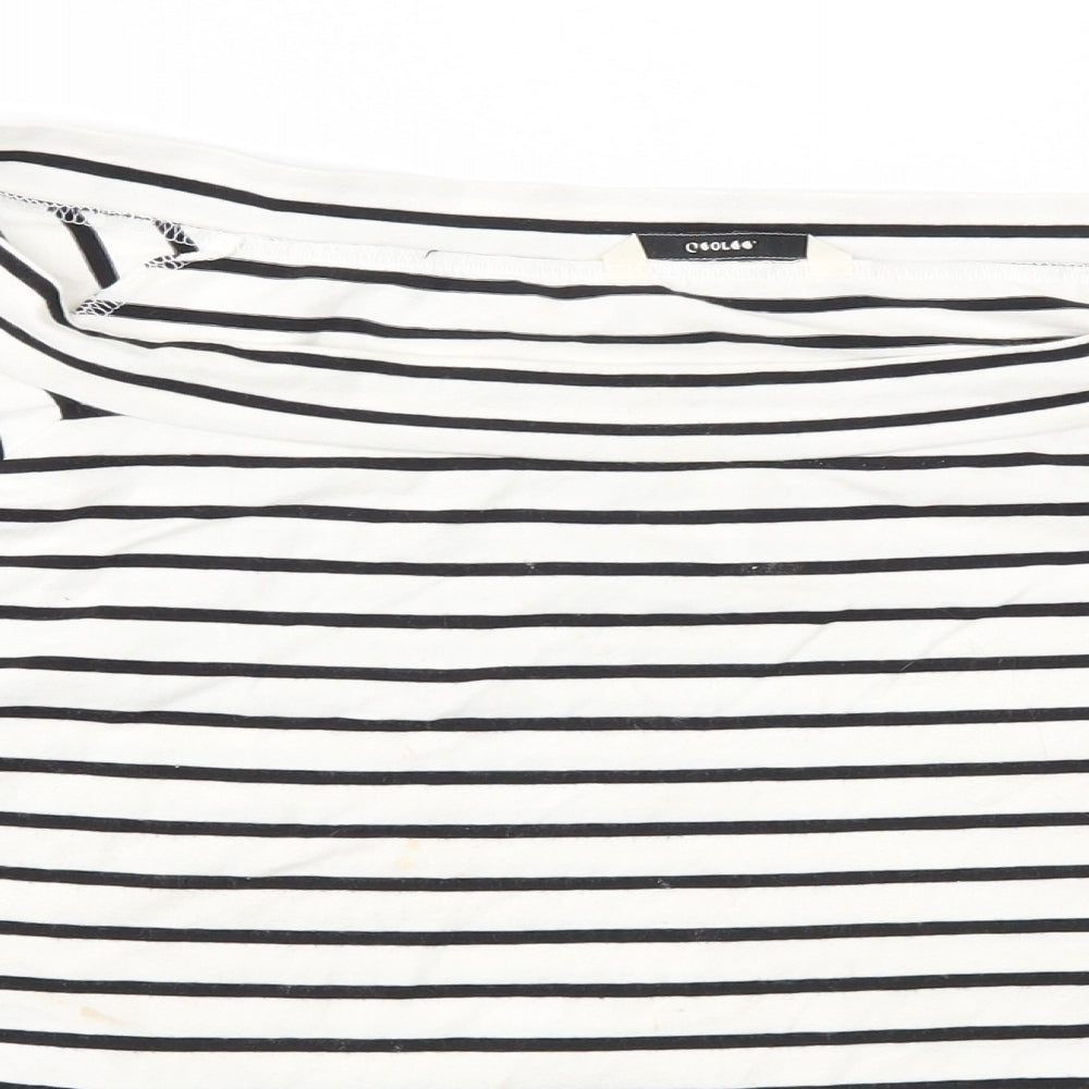 George Womens White Striped  Basic T-Shirt Size 14