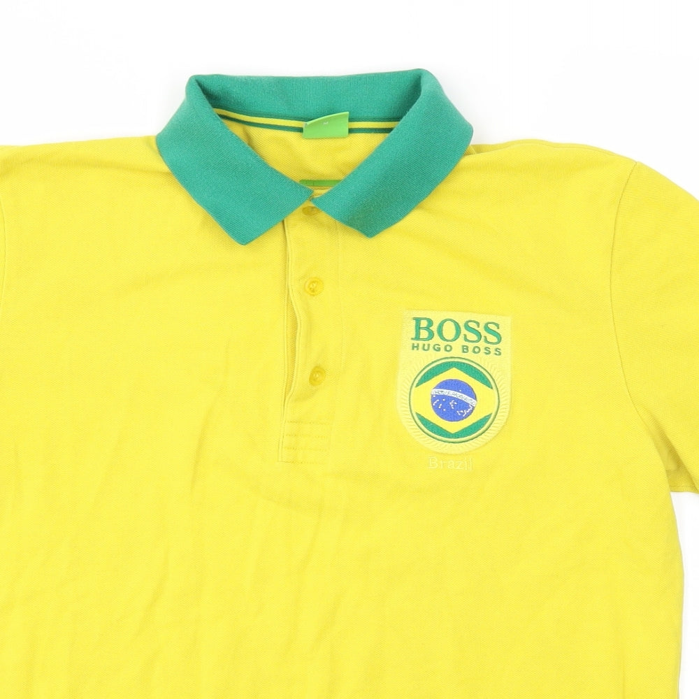 HUGO BOSS Mens Yellow    Polo Size M