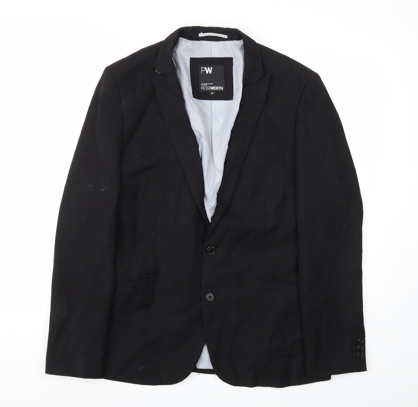 PW Mens Black   Jacket Blazer Size 40