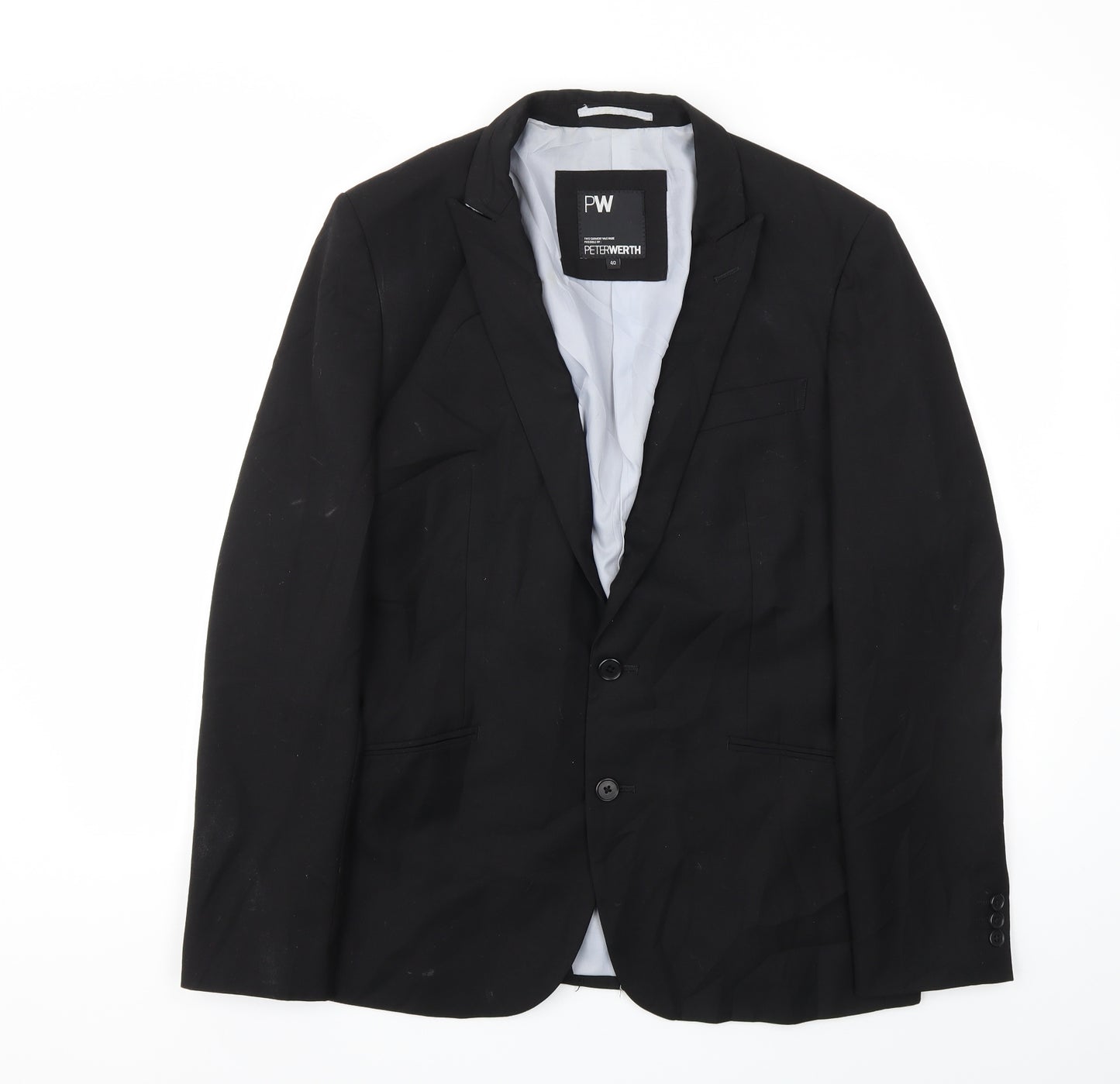 PW Mens Black   Jacket Blazer Size 40