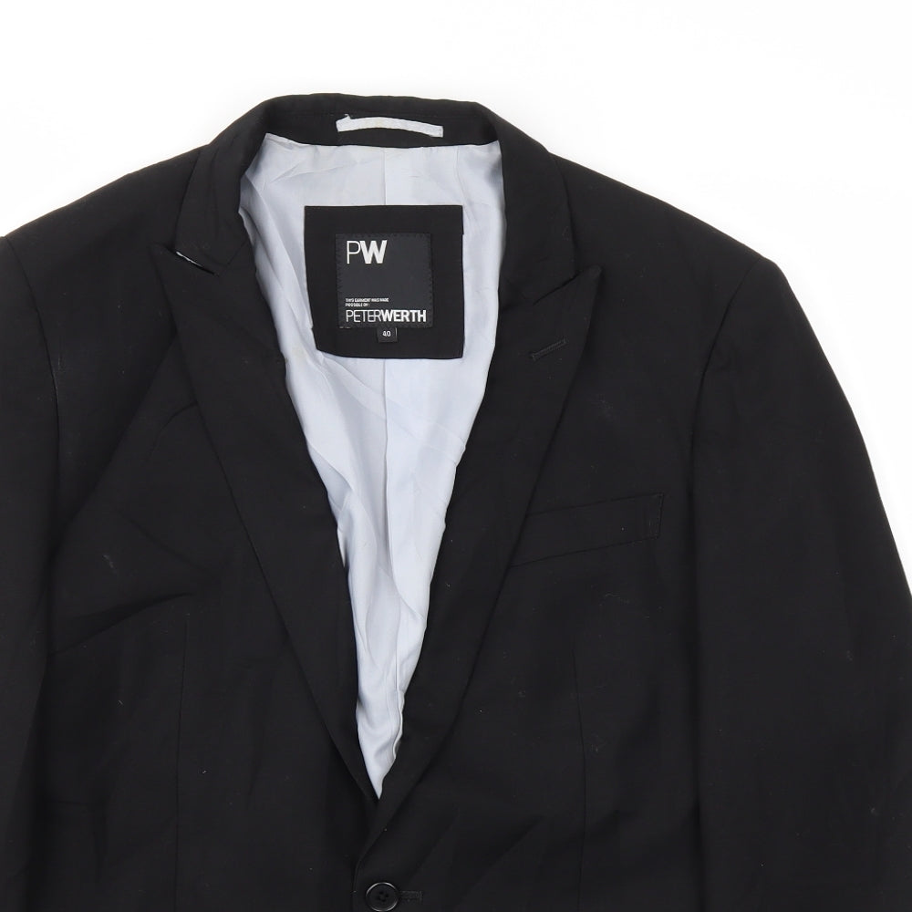 PW Mens Black   Jacket Blazer Size 40