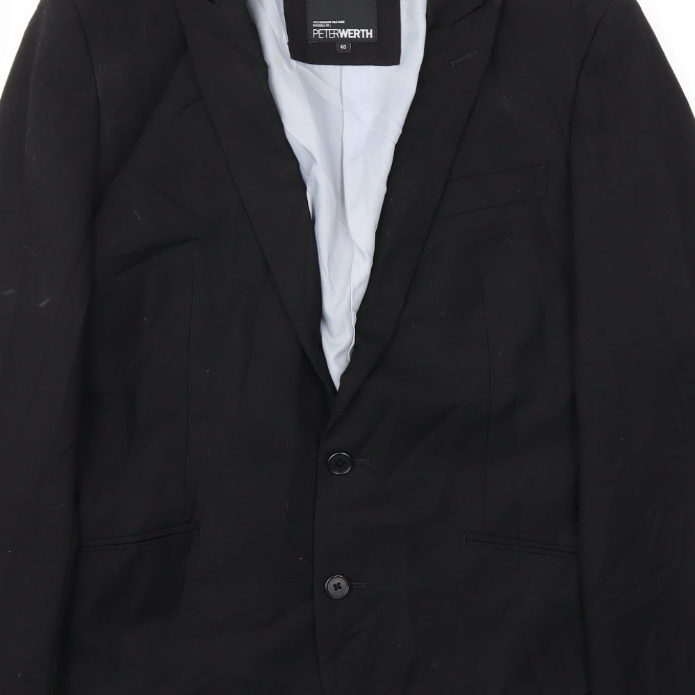 PW Mens Black   Jacket Blazer Size 40