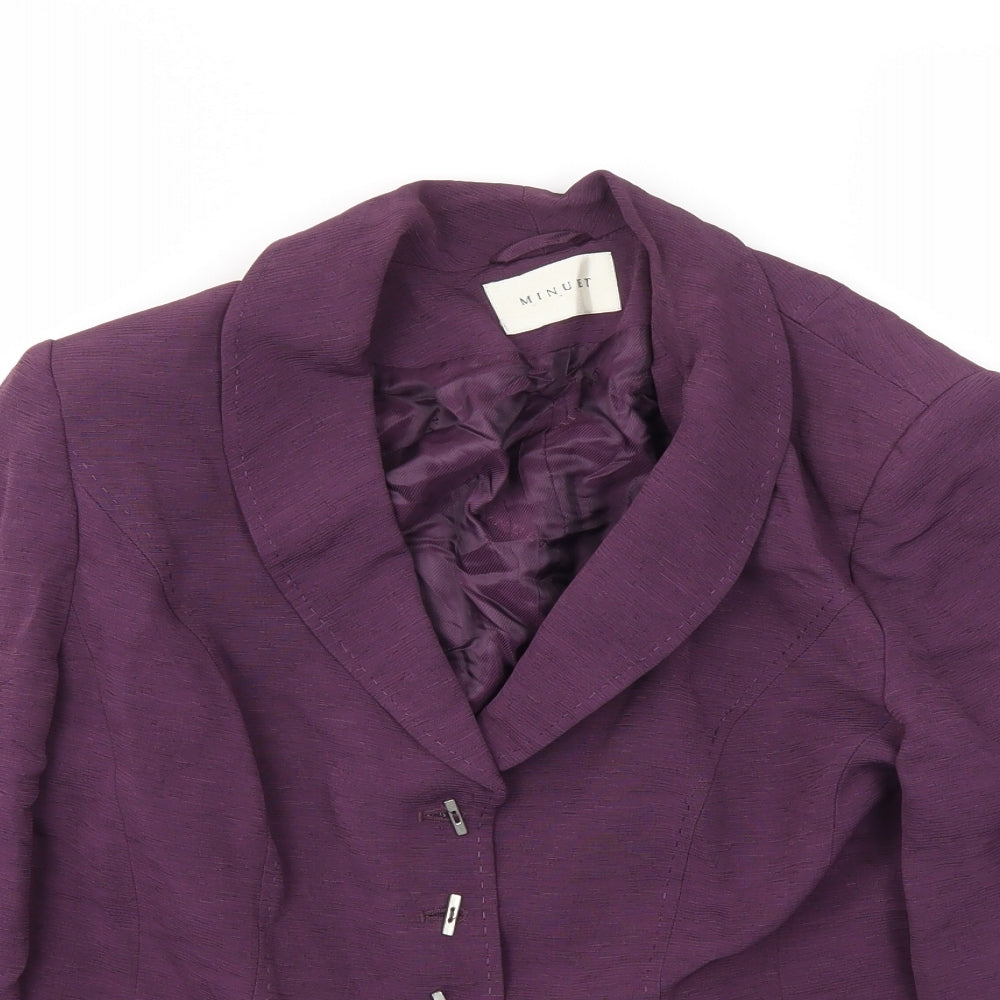 MINUET Womens Purple   Jacket Blazer Size 16