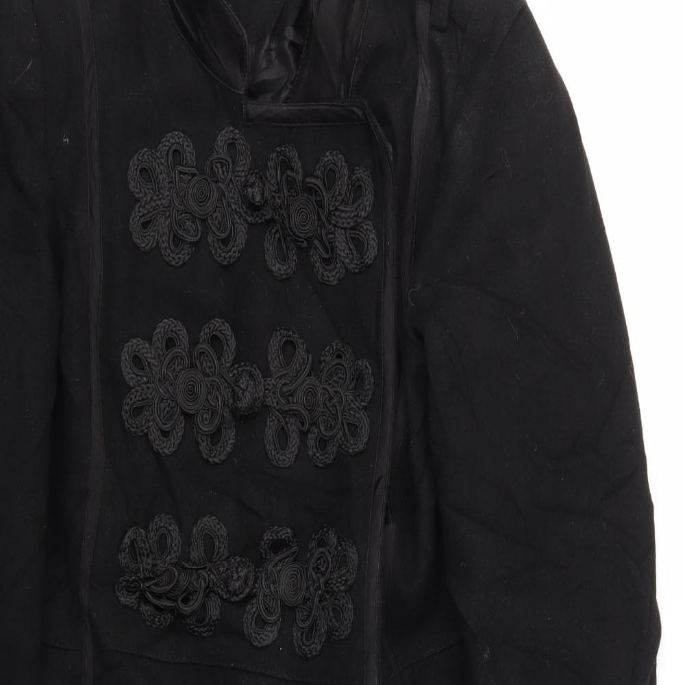 Wallis Womens Black Floral  Jacket Coat Size 10