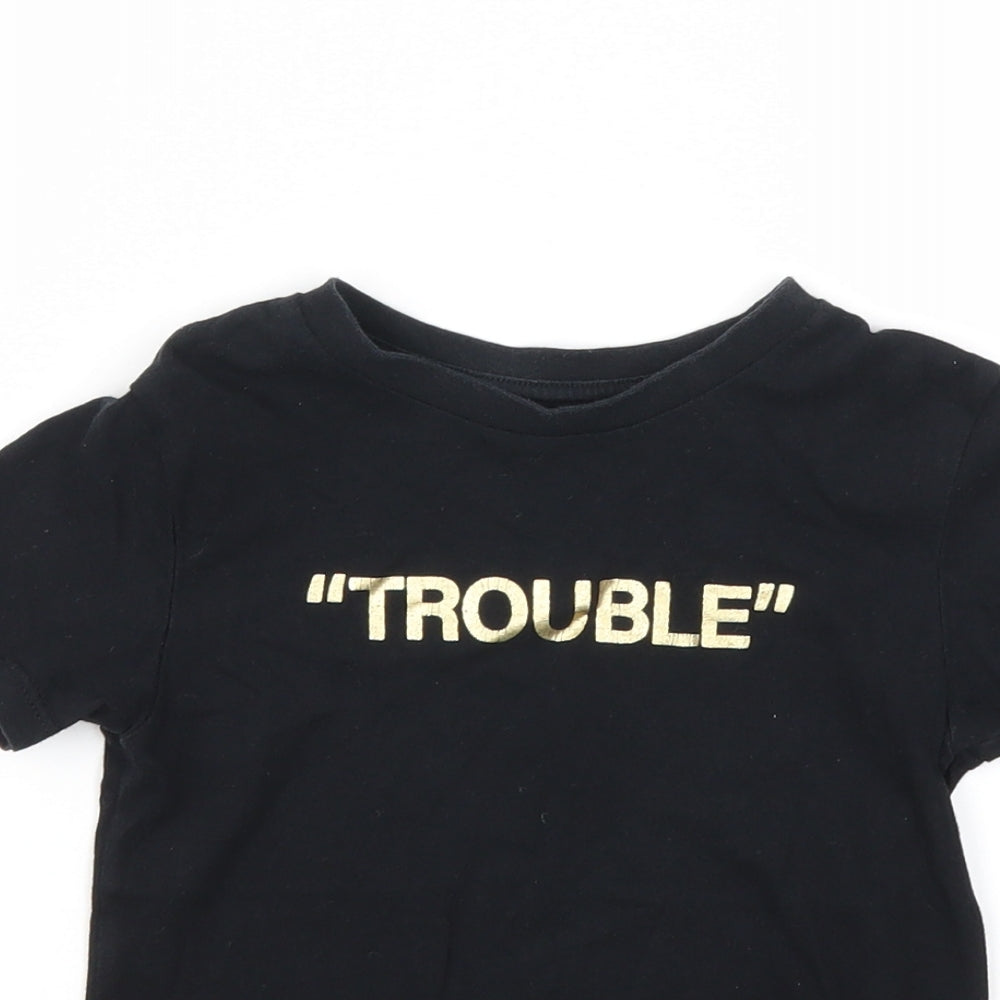 River Island Boys Black   Basic T-Shirt Size 3-4 Years