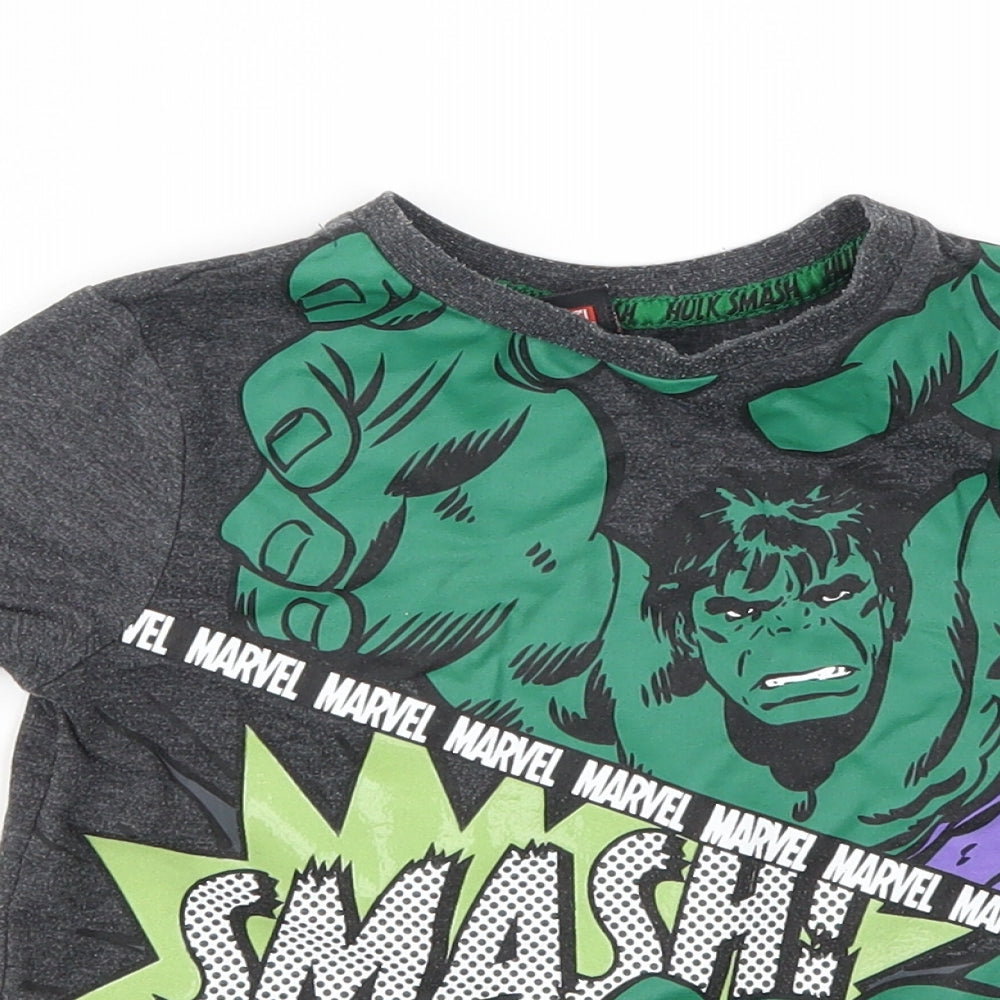 George Boys Grey Animal Print  Basic T-Shirt Size 3-4 Years